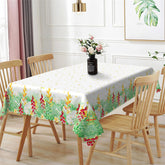 Lofaris Flower Bokeh Plant Edge Kitchen Rectangle Tablecloth